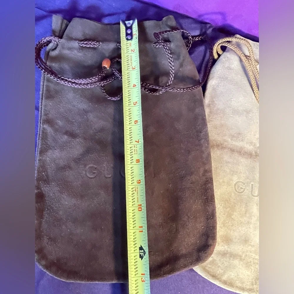Vintage, Rare Gucci Brown and Tan Suede Dust Bags Trio